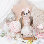 Luxury Japanese design Dog dress chiffon little bow floral