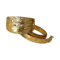 Load image into Gallery viewer, Glam Gold Embossed Studded Italian Leather 3” Wide Style Collar & Leash Set