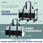 Quilted Chariot Pet Carrier With Removable Wheels and Telescopic Handle
