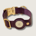 Load image into Gallery viewer, Stylish Leather AirTag Dog Collar - Purple - Davie