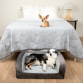 Load image into Gallery viewer, PupChill™ Cooling Bolster Dog Bed + Waterproof Blanket Bundle - Arctic Grey