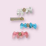 Crystal and Pearl Fleur Dog Hair Clips