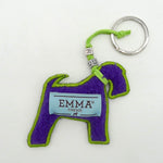Custom dog keychain in Casentino fabric
