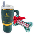 Load image into Gallery viewer, Snuggly Cup Holiday Green & Green Stars Bone | Christmas Dog Toys