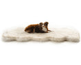 Load image into Gallery viewer, PupRug™ Runner Faux Fur Memory Foam Dog Bed - Curve White with Brown Accents