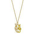 Load image into Gallery viewer, Meow & Forever Rhinestone Crystal Pendant Necklace 16" + 3" Extension