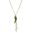 Load image into Gallery viewer, Neotropic Exotic Parrot Crystal Tassel Necklace 16" + 3" Extender