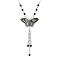 Load image into Gallery viewer, Enamel Butterfly Tassel Necklace 16" + 3" Extender