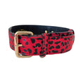Load image into Gallery viewer, Red & Black Leopard Print Italian Leather Classic Collar