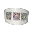 Load image into Gallery viewer, Matte White Snake 4” Wide Collar With Our 3 Custom Swarovski Crystal Rivets