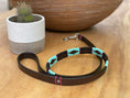 Load image into Gallery viewer, Black with Turquoise Dog Leashe