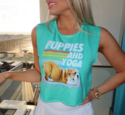 Puppies & Yoga | Custom Dog Crop Top | Gift for Dog Lovers
