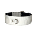 Load image into Gallery viewer, Matte White Snake Classic Collar With Silver Classic Hardware