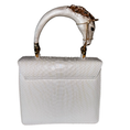 Load image into Gallery viewer, Cosmo Horse Handle Handbag In Iridescent White Python