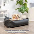 Load image into Gallery viewer, PupProtector™ Faux Leather Memory Foam Dog Car Bed - Black