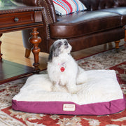 Armarkat M02HJH/MB-M Medium Pet Bed  Dog Crate Mat With Poly Fill Cushion & Removable Cover Burgundy & Ivory