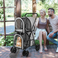 Load image into Gallery viewer, 4-in-1 Double Pet Stroller with Detachable Carrier and Travel Carriage