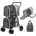 Load image into Gallery viewer, 4-in-1 Double Pet Stroller with Detachable Carrier and Travel Carriage
