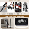 Load image into Gallery viewer, 4-in-1 Double Pet Stroller with Detachable Carrier and Travel Carriage
