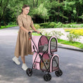 Load image into Gallery viewer, 4-in-1 Double Pet Stroller with Detachable Carrier and Travel Carriage
