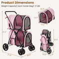 Load image into Gallery viewer, 4-in-1 Double Pet Stroller with Detachable Carrier and Travel Carriage
