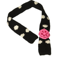 Load image into Gallery viewer, Black Polka Dot Flower Scarf