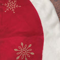 Load image into Gallery viewer, 48" Red Snowflake Embroidered Tree Skirt With Faux Fur Trim - Southlake Paws