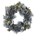 Load image into Gallery viewer, 24" Silver & Gold Frosted Fir Wreath - Southlake Paws