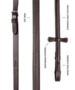 ExionPro Rubber Reins with Fancy Stitching