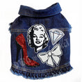 Load image into Gallery viewer, Marilyn Monroe Denim Dog Jacket alternate view