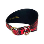 Fuchsia/Light Pink/Red & Black Custom Snake 4” Wide Style Collar