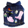 Load image into Gallery viewer, Texas Bluebonnet - Denim Dog Jacket alternate view