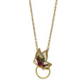 Load image into Gallery viewer, Floral Enamel Butterfly Badge & Eyeglass Holder Chain Necklace 28"