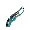 Load image into Gallery viewer, The Tiffany Collection. Gorgeous Turquoise Blue Embossed Croc Italian Leather Collar, Leash & Harness Set, With Our Classic Hardware