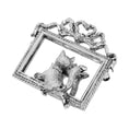 Load image into Gallery viewer, Curious Kitty Cat Mirror Frame Pin
