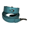 Load image into Gallery viewer, The Tiffany Collection. Gorgeous Turquoise Blue Embossed Croc Italian Leather Collar & Leash Set, With Our Classic Silver Hardware.