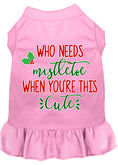 Load image into Gallery viewer, Christmas Pet Dress Screen Printed, "Who Needs Mistletoe"