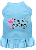 Load image into Gallery viewer, Christmas Pet Dress Screen Printed, "Seas and Greetings"