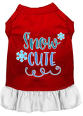Load image into Gallery viewer, Pet Dress Screen Printed, "Snow Cute"