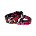 Load image into Gallery viewer, Fuchsia/Light Pink/Red & Black Snake Classic Collar & Leash Set