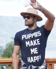 Puppies Make Me Happy Uni-Sex Shirt  | Present for Dog Lovers