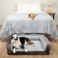 Load image into Gallery viewer, PupChill™ Cooling Bolster Dog Bed + Waterproof Blanket Bundle - Arctic Grey