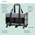 Load image into Gallery viewer, Quilted Chariot Pet Carrier With Removable Wheels and Telescopic Handle