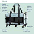 Load image into Gallery viewer, Quilted Chariot Pet Carrier With Removable Wheels and Telescopic Handle