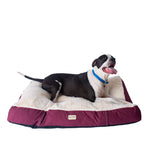 Armarkat M02HJH/MB-X Extra Large Pet Bed Mat With Poly Fill Cushion & Removel Cover  Burgundy & Ivory