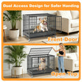 Load image into Gallery viewer, Heavy-duty 37" stackable dog crate with dual access design, featuring a front door and open top, suitable for indoor use.