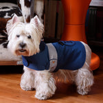 Personalized Bespoke Dog Coat/Raincoat Blue & Reflector