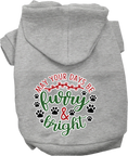 Load image into Gallery viewer, Christmas Pet Hoodie Screen Printed, "Furry & Bright"