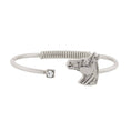 Load image into Gallery viewer, Clear Crystal And Horse Accent Hinge Bracelet