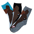 Load image into Gallery viewer, AWST Int'l Ladies' Horse Face Crew Socks- 3 Pack